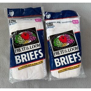 VTG 96 Fruit of the Loom Briefs 2 (3) Pack Mens White XL 42-44 NOS NEW